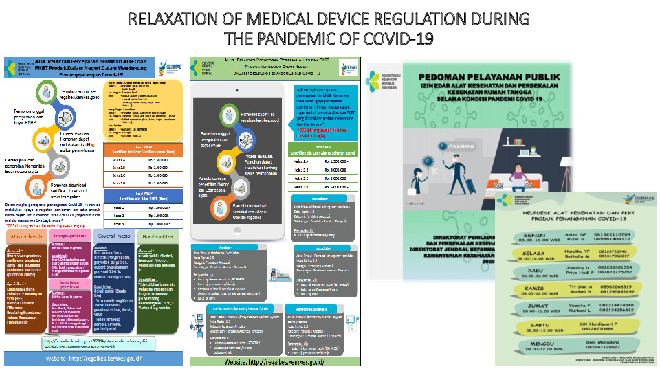 RELAXATION OF MEDICAL DEVICE REGULATION DURING THE PANDEMIC OF COVID-19